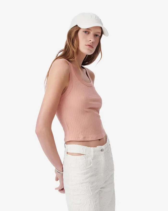 Tshirts Women IRO EMMA CROPPED RIBBED TANK TOP