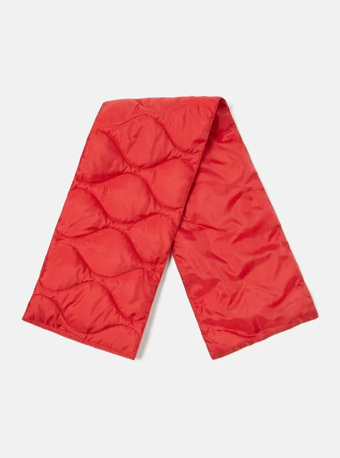Taion By FCE Packable Down Scarf In Red Nylon RipstopDuck Down Men Universal Works Scarves