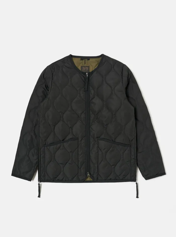 Taion Crew Neck Down Jacket In Black Ripstop Men Universal Works Coats and Outerwear Taion Crew Neck Down Jacket In Black Ripstop Men Universal Works Coats and Outerwear