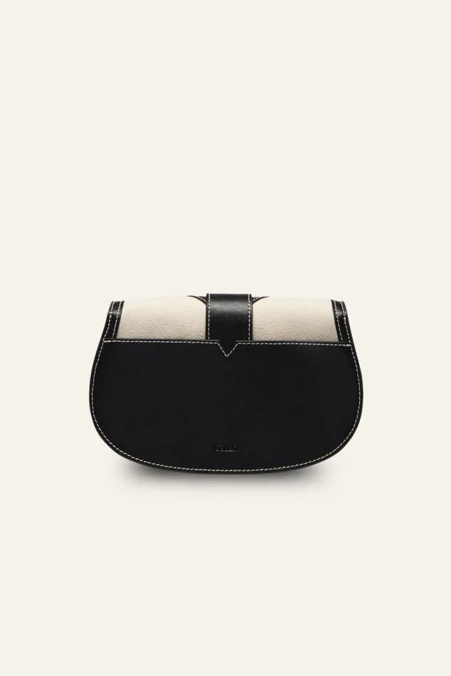 TechbagLeather And Linen Shoulder Bag Shoes and Accessories Baandsh Bags