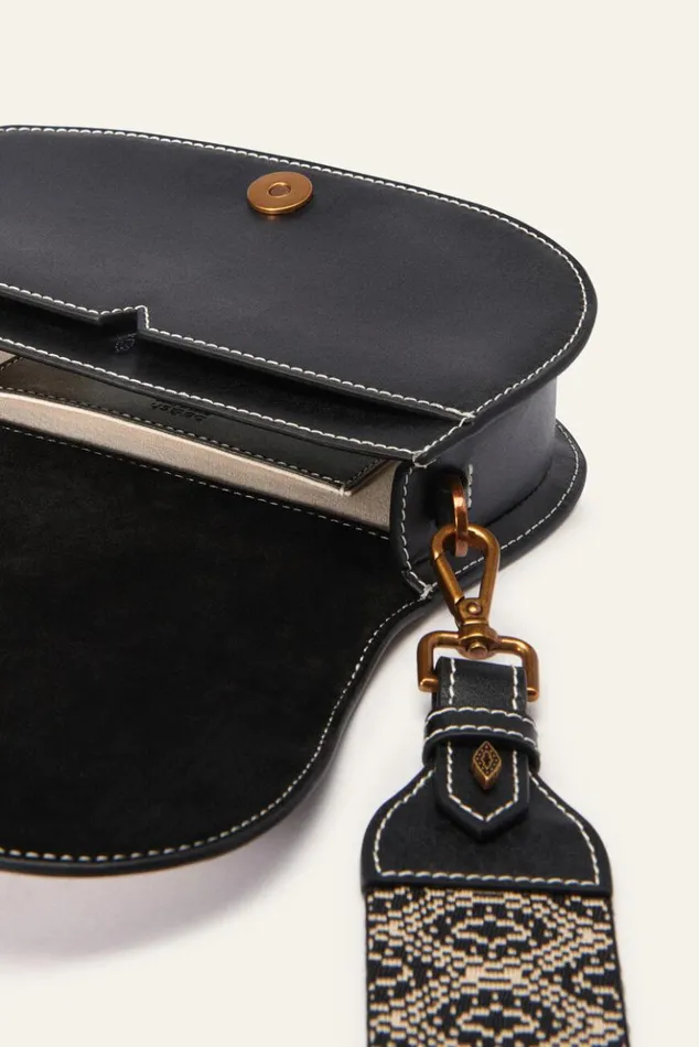 TechbagLeather And Linen Shoulder Bag Shoes and Accessories Baandsh Bags