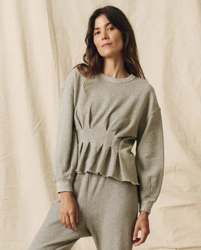 Tees and Sweats The Great The Corset Sweatshirt Varsity Grey