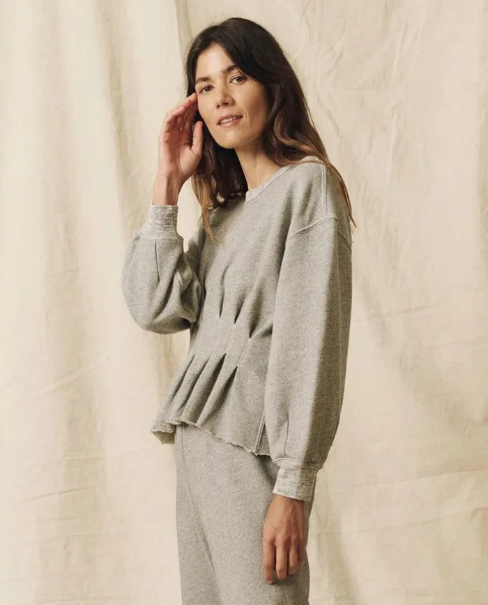 Tees and Sweats The Great The Corset Sweatshirt Varsity Grey