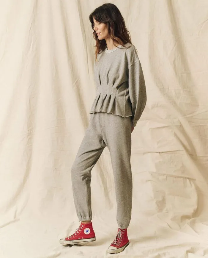 Tees and Sweats The Great The Corset Sweatshirt Varsity Grey