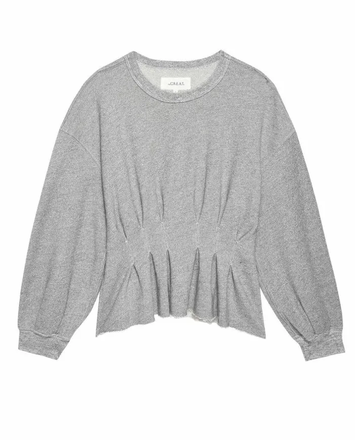 Tees and Sweats The Great The Corset Sweatshirt Varsity Grey
