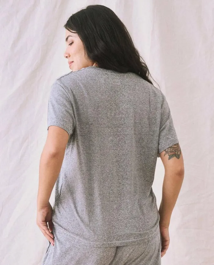 Tees and Sweats The Great The VNeck Tee Heather Grey
