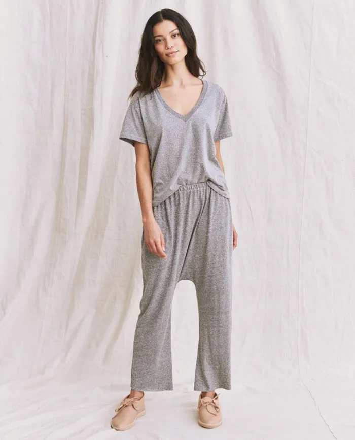 Tees and Sweats The Great The VNeck Tee Heather Grey