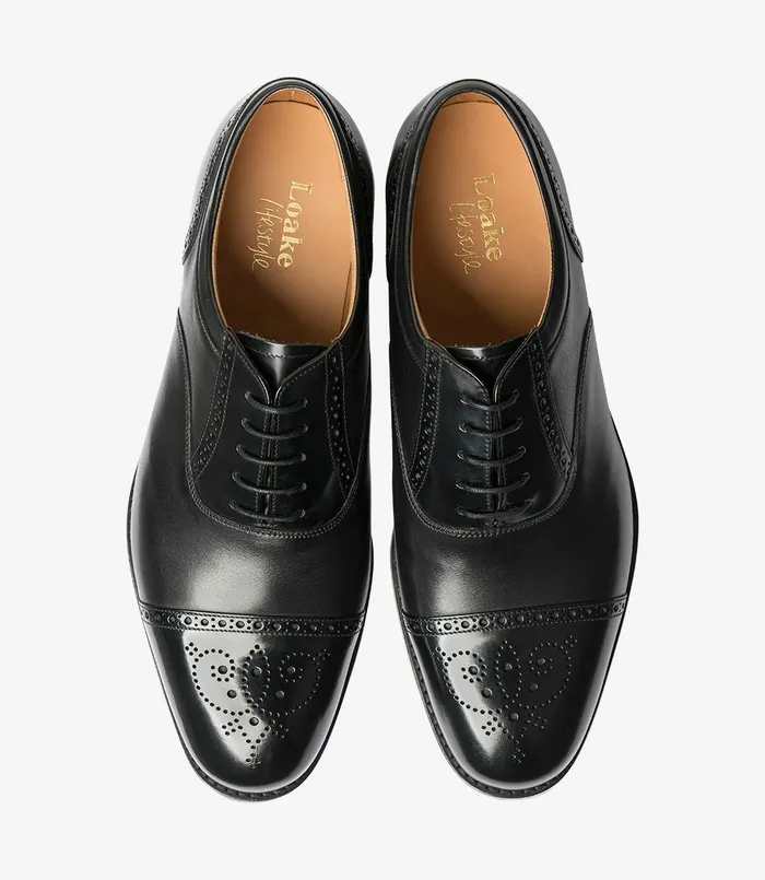 Toe Caps Men Loake Woodstock Black Toe Caps Men Loake Woodstock Black
