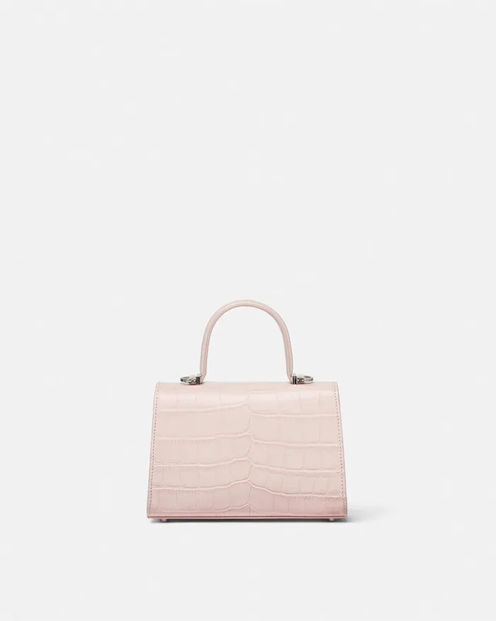 Top Handle Women Versace CrocEffect Medusa 03995 Small Handbag Light Pink