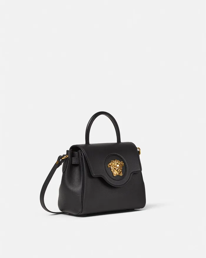 Top Handle Women Versace La Medusa Small Handbag Black