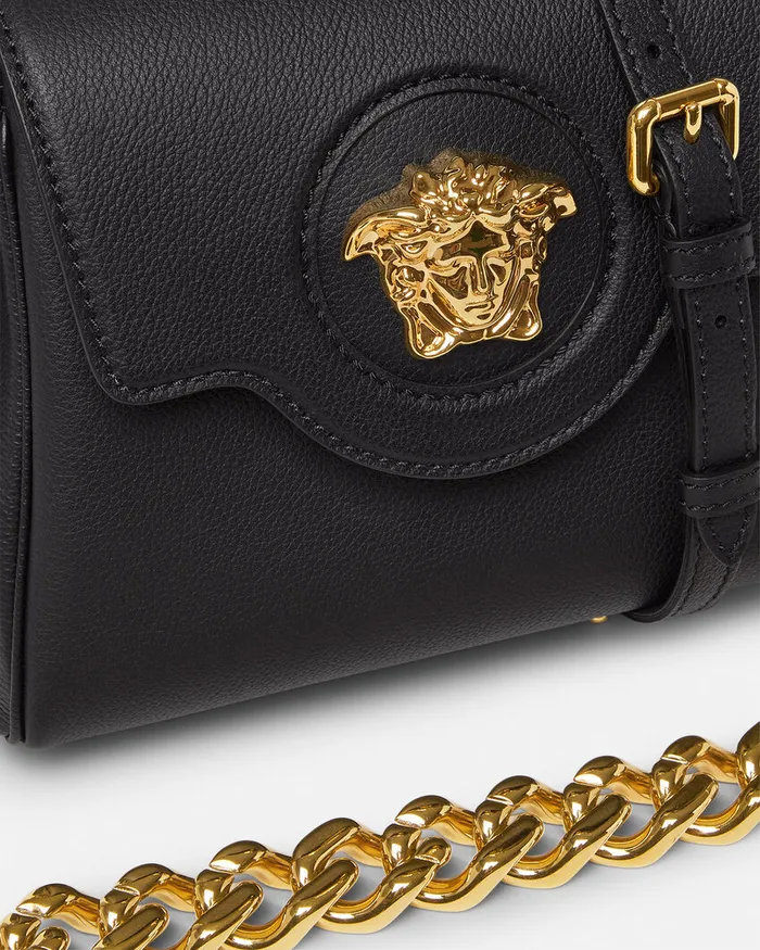 Top Handle Women Versace La Medusa Small Handbag Black