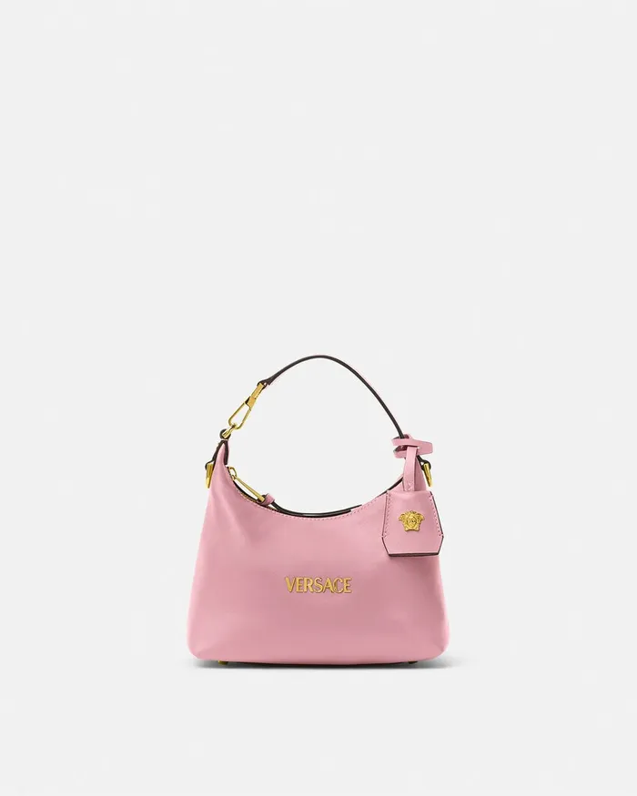 Top Handle Women Versace Tag Hobo Handbag Pink