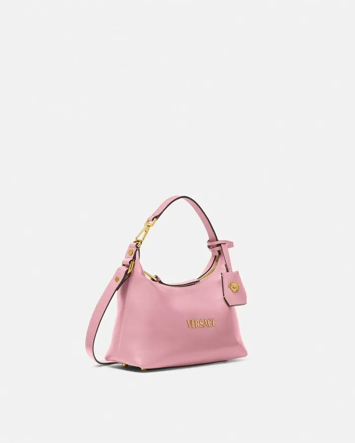 Top Handle Women Versace Tag Hobo Handbag Pink