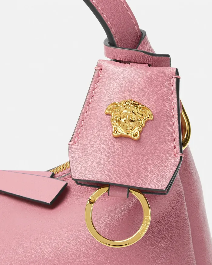 Top Handle Women Versace Tag Hobo Handbag Pink