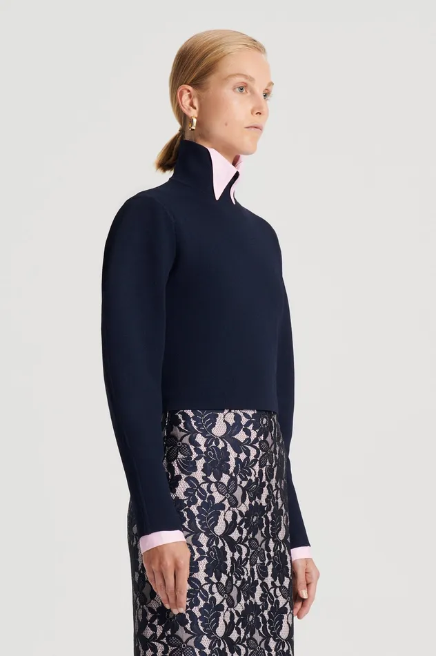 Tops CREPE KNIT COCOON SLEEVE SWEATER NAVY 8211 Scanlan Theodore Women Tops CREPE KNIT COCOON SLEEVE SWEATER NAVY 8211 Scanlan Theodore Women