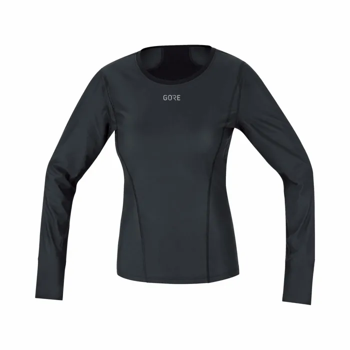 Tops Women GOREWEAR M WINDSTOPPER Base Layer Long Sleeve Shirt Womens Black Tops Women GOREWEAR M WINDSTOPPER Base Layer Long Sleeve Shirt Womens Black