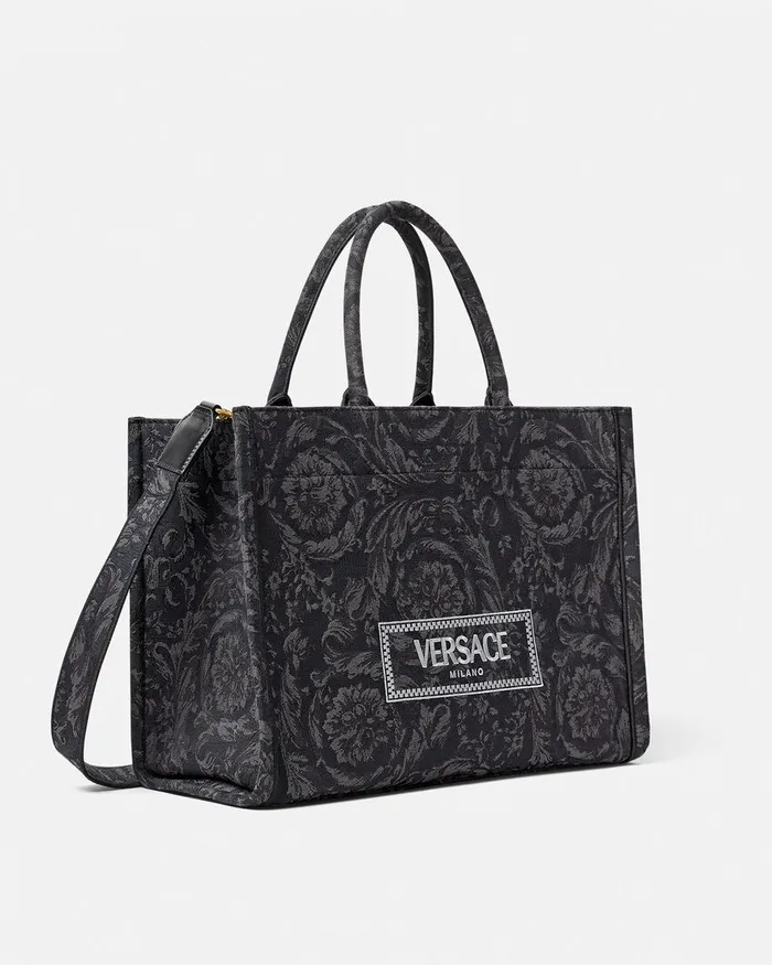 Totes WomenMen Versace Barocco Athena Medium Tote Bag Blackprint