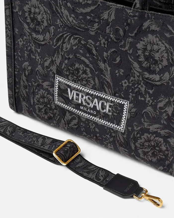 Totes WomenMen Versace Barocco Athena Medium Tote Bag Blackprint
