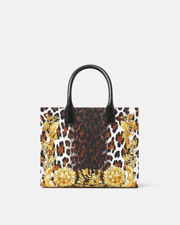 Totes Women Versace Wild Barocco Canvas Small Tote Bag Print