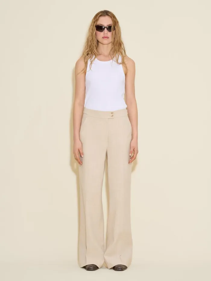 Trousers and Shorts Women Holzweiler Ella Linen Trousers Ecru