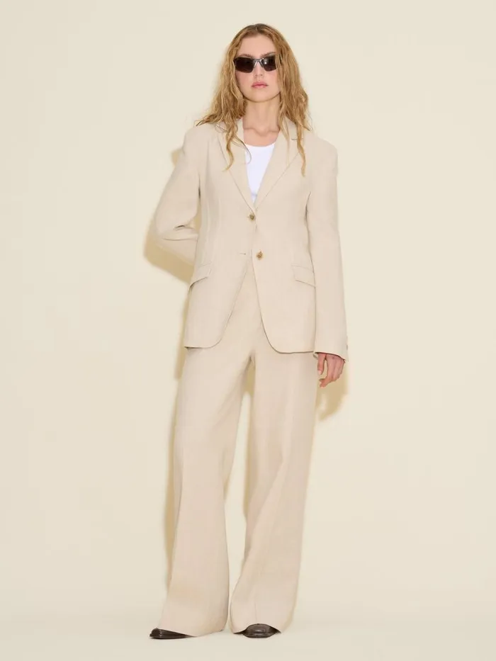 Trousers and Shorts Women Holzweiler Ella Linen Trousers Ecru