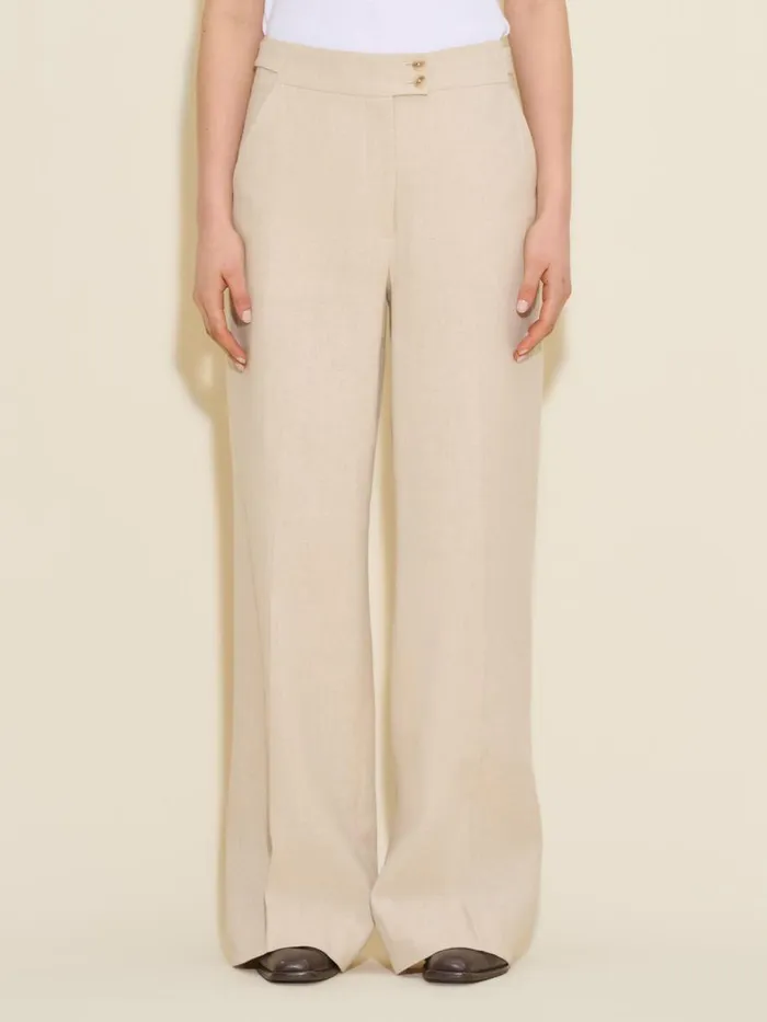Trousers and Shorts Women Holzweiler Ella Linen Trousers Ecru