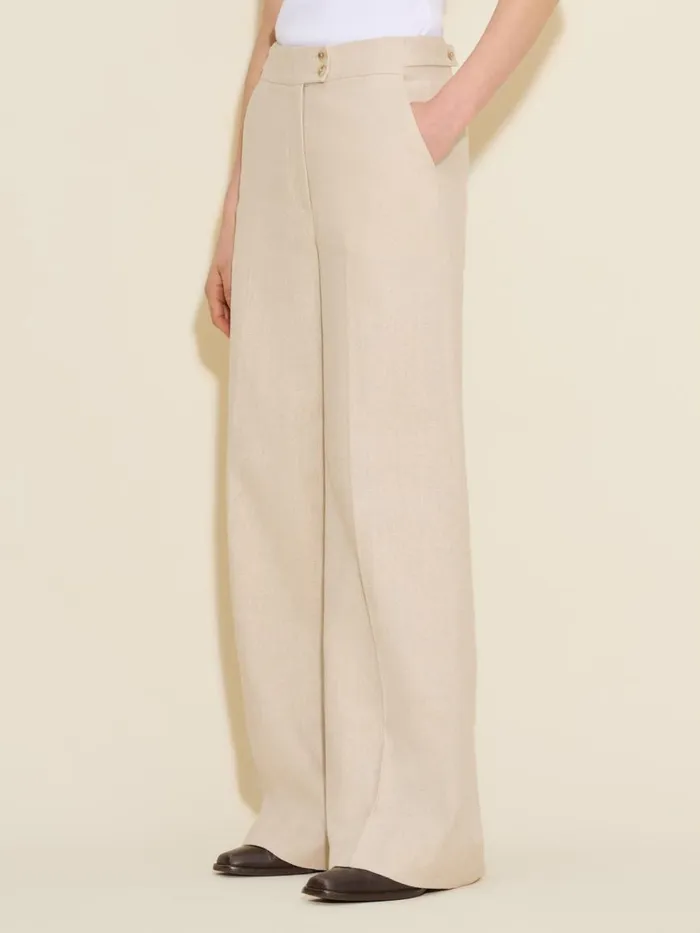 Trousers and Shorts Women Holzweiler Ella Linen Trousers Ecru