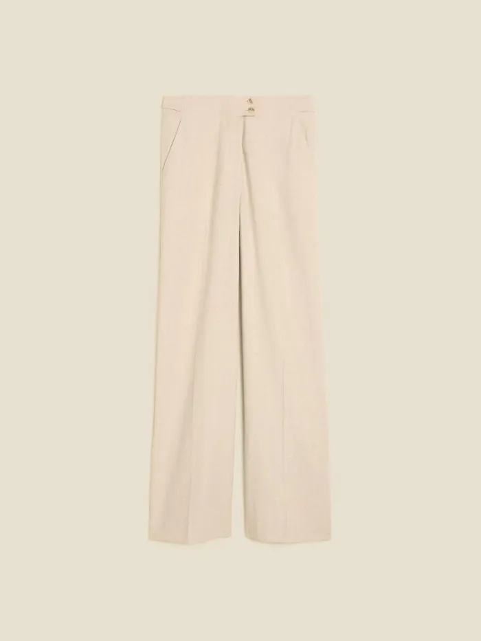 Trousers and Shorts Women Holzweiler Ella Linen Trousers Ecru
