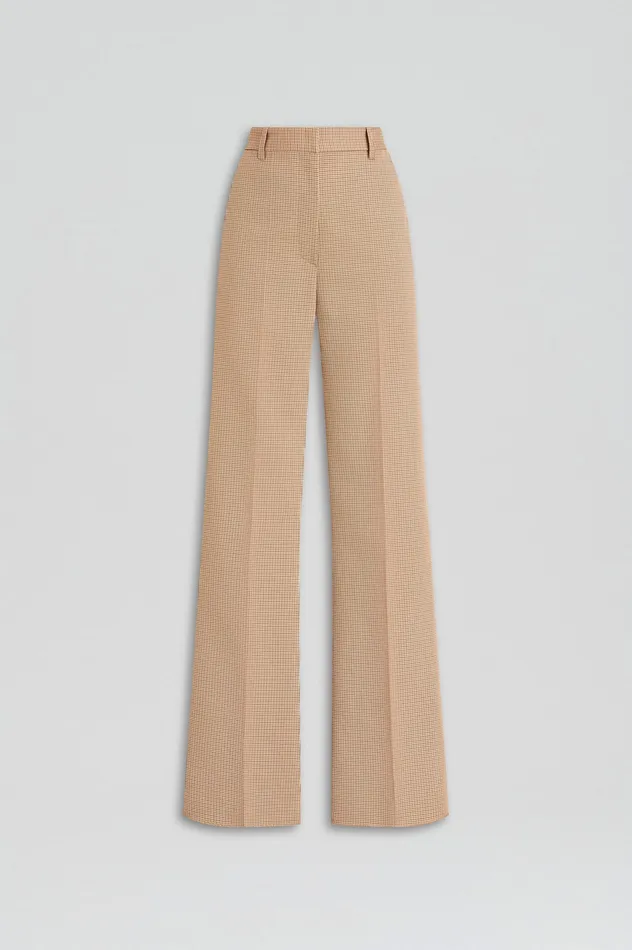 Trousers Scanlan Theodore Women PLAID TAILORED TROUSER CARAMEL Trousers Scanlan Theodore Women PLAID TAILORED TROUSER CARAMEL