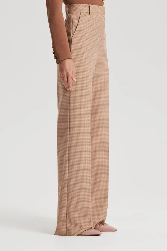 Trousers Scanlan Theodore Women PLAID TAILORED TROUSER CARAMEL Trousers Scanlan Theodore Women PLAID TAILORED TROUSER CARAMEL