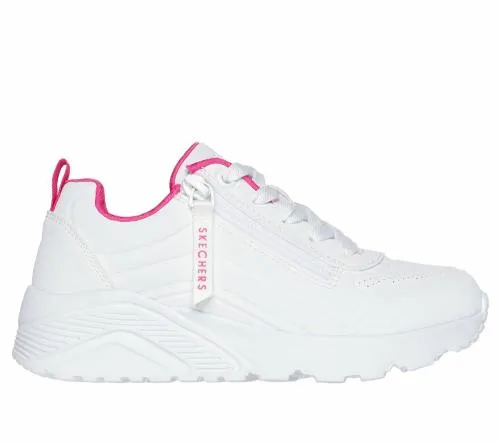 Uno Lite 8211 Easy Zip White Hot Pink Kids SKECHERS Big Kids UK Sizes 36
