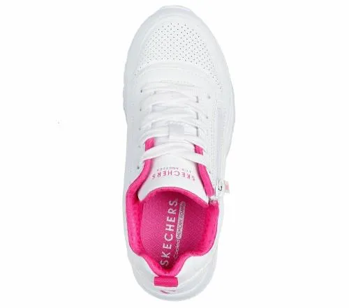 Uno Lite 8211 Easy Zip White Hot Pink Kids SKECHERS Big Kids UK Sizes 36