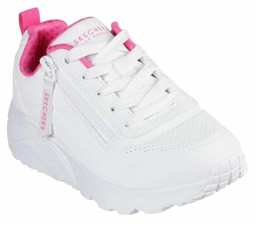 Uno Lite 8211 Easy Zip White Hot Pink Kids SKECHERS Big Kids UK Sizes 36