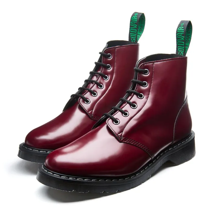 Vegan Solovair Derby Boots Merlot Vegan 6 Eye Astronaut Boot