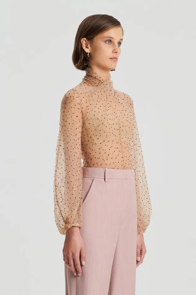 VELVET ORGANZA TURBAN TOP MULBERRY Women Tops Scanlan Theodore VELVET ORGANZA TURBAN TOP MULBERRY Women Tops Scanlan Theodore