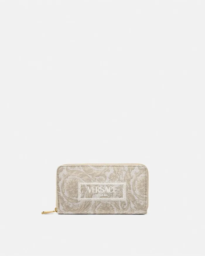 Wallets Women Versace Barocco Jacquard Long Wallet Beigeprint
