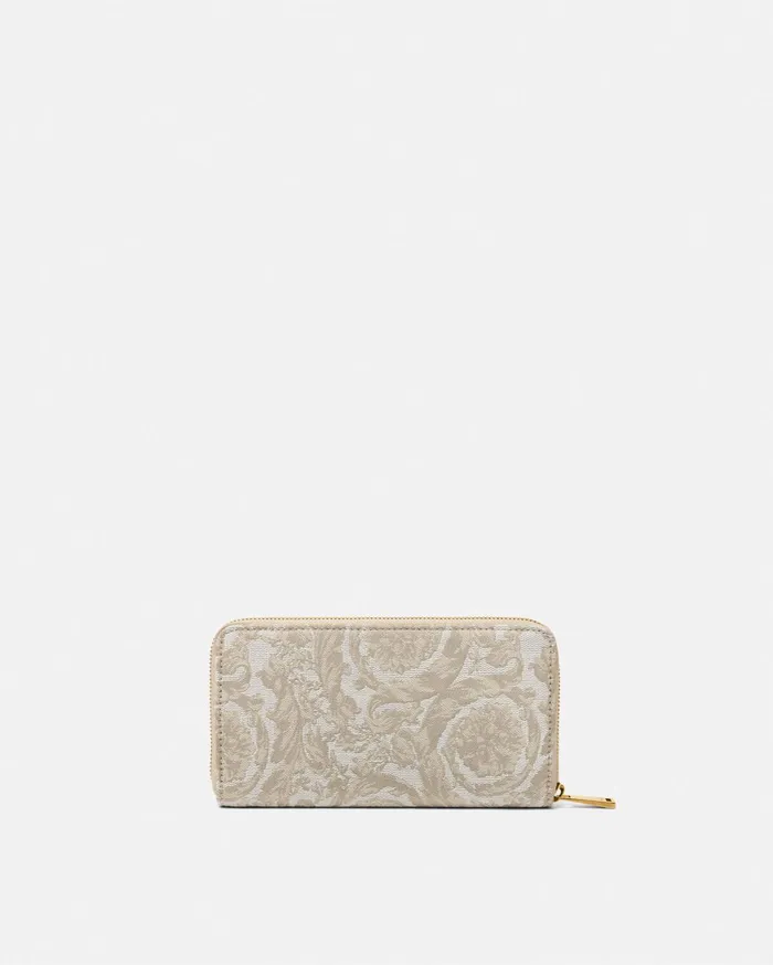 Wallets Women Versace Barocco Jacquard Long Wallet Beigeprint