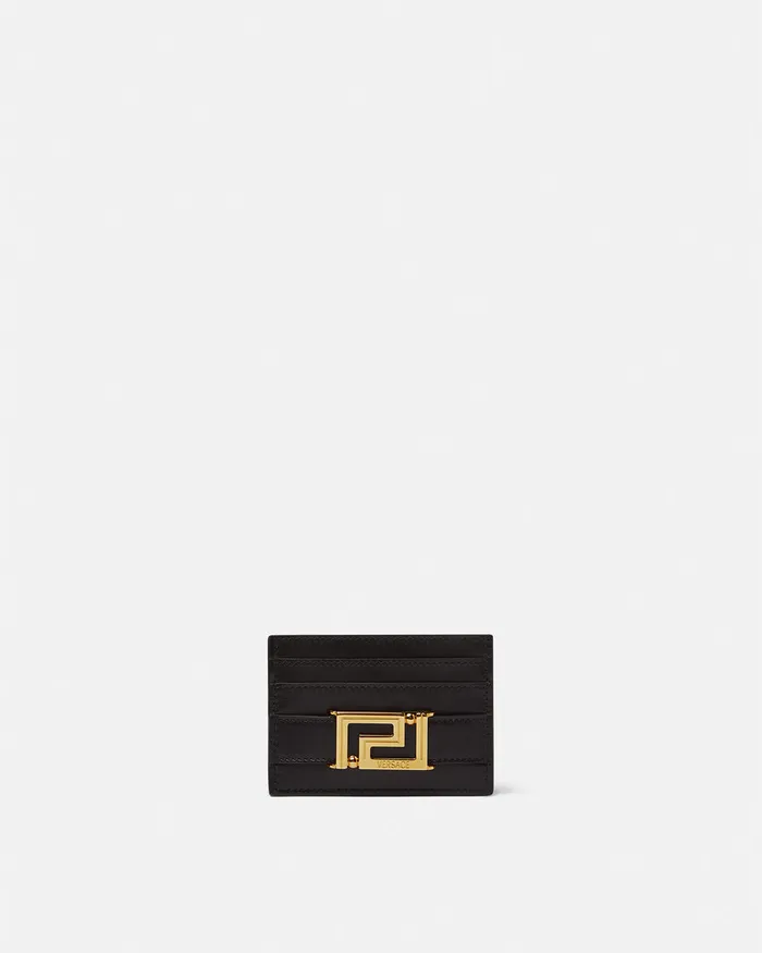 Wallets Women Versace Greca Goddess Card Holder Blackgold