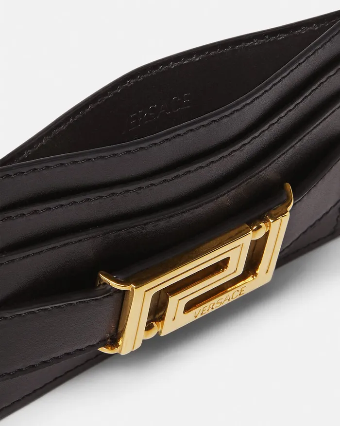 Wallets Women Versace Greca Goddess Card Holder Blackgold