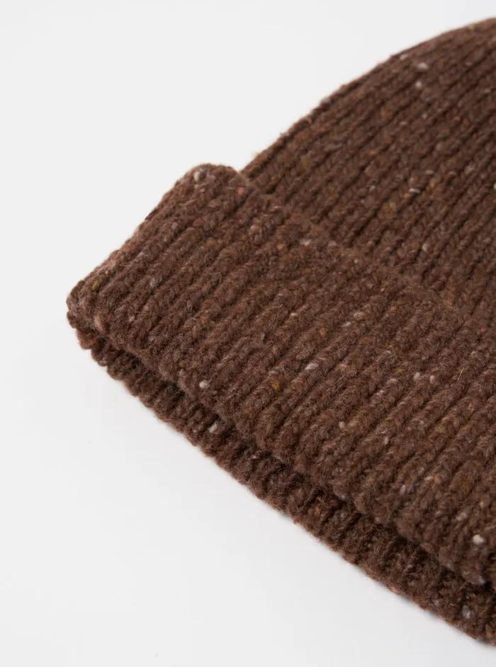 Watch Cap In Brown Tweed Knit Men Universal Works Hats Watch Cap In Brown Tweed Knit Men Universal Works Hats