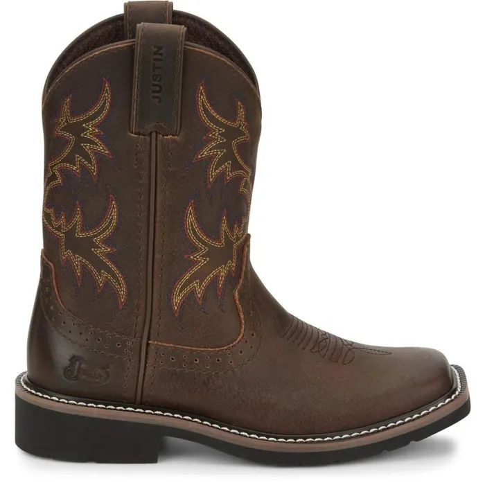 Western Kids Justin Boots Cattleman Western Boot Brown