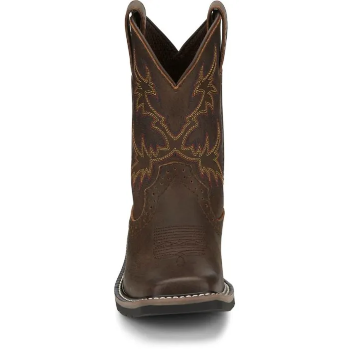 Western Kids Justin Boots Cattleman Western Boot Brown