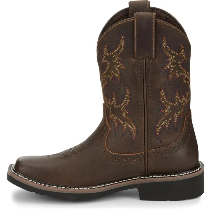 Western Kids Justin Boots Cattleman Western Boot Brown