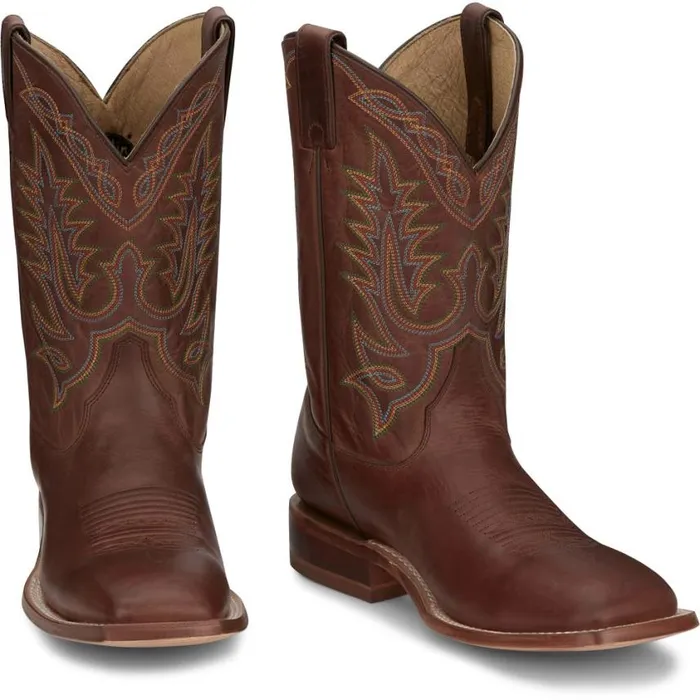 Western Men Justin Boots Wittman 11034 Western Boots Brown