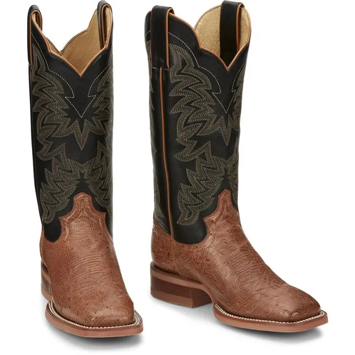 Western Women Justin Boots Ralston Cognac Smooth Ostrich 040brown041