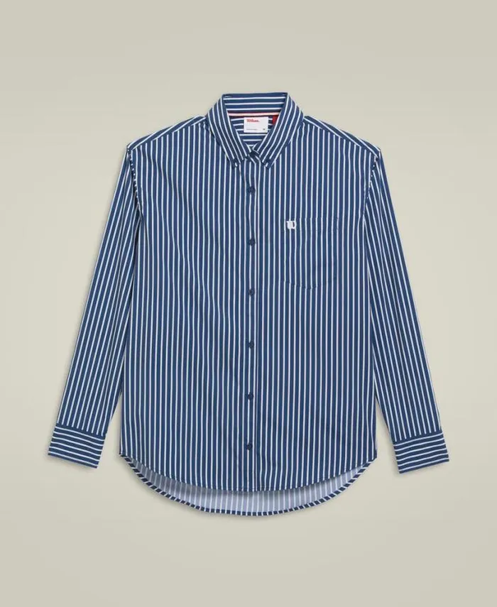 Wilson Outerwear Women Classic Button Up 8211 Ensign Blue Bright White