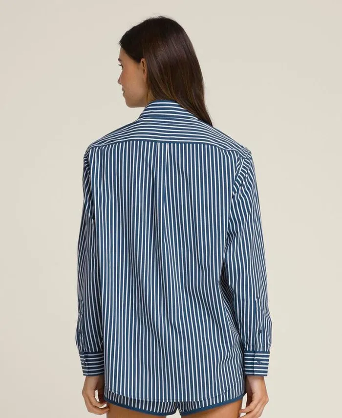 Wilson Outerwear Women Classic Button Up 8211 Ensign Blue Bright White