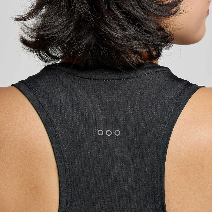 Women8217s Stopwatch Singlet Black Tops Saucony Women