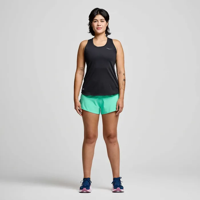 Women8217s Stopwatch Singlet Black Tops Saucony Women