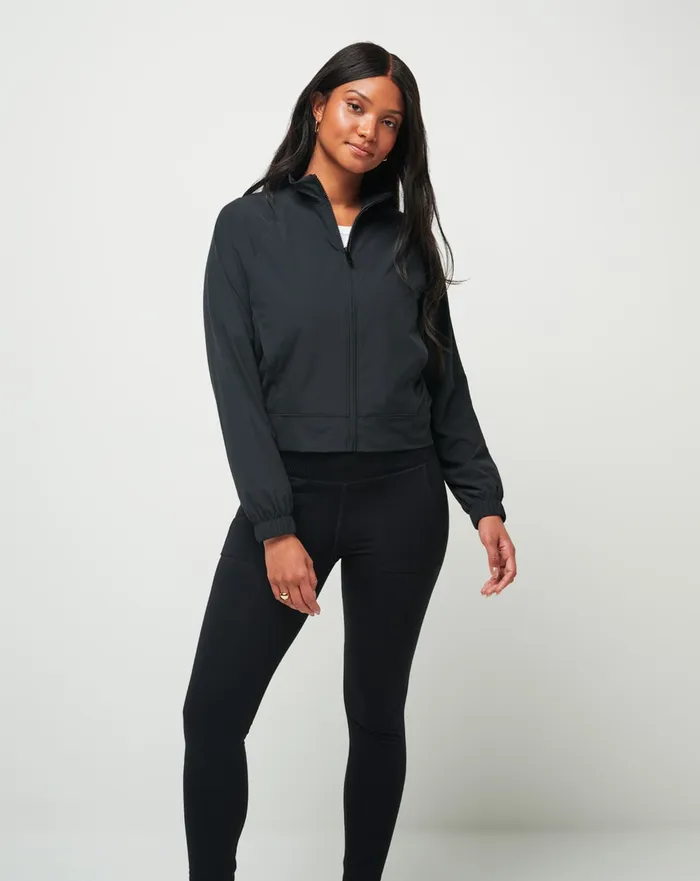 Women Active Tops TravisMathew BALANCING ACT FULL ZIP Black